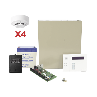Kit de Panel de Alarma VISTA48LA con Gabinete, Batería y Transformador / 4 Sensores de humo - HONEYWELL HOME RESIDEO
