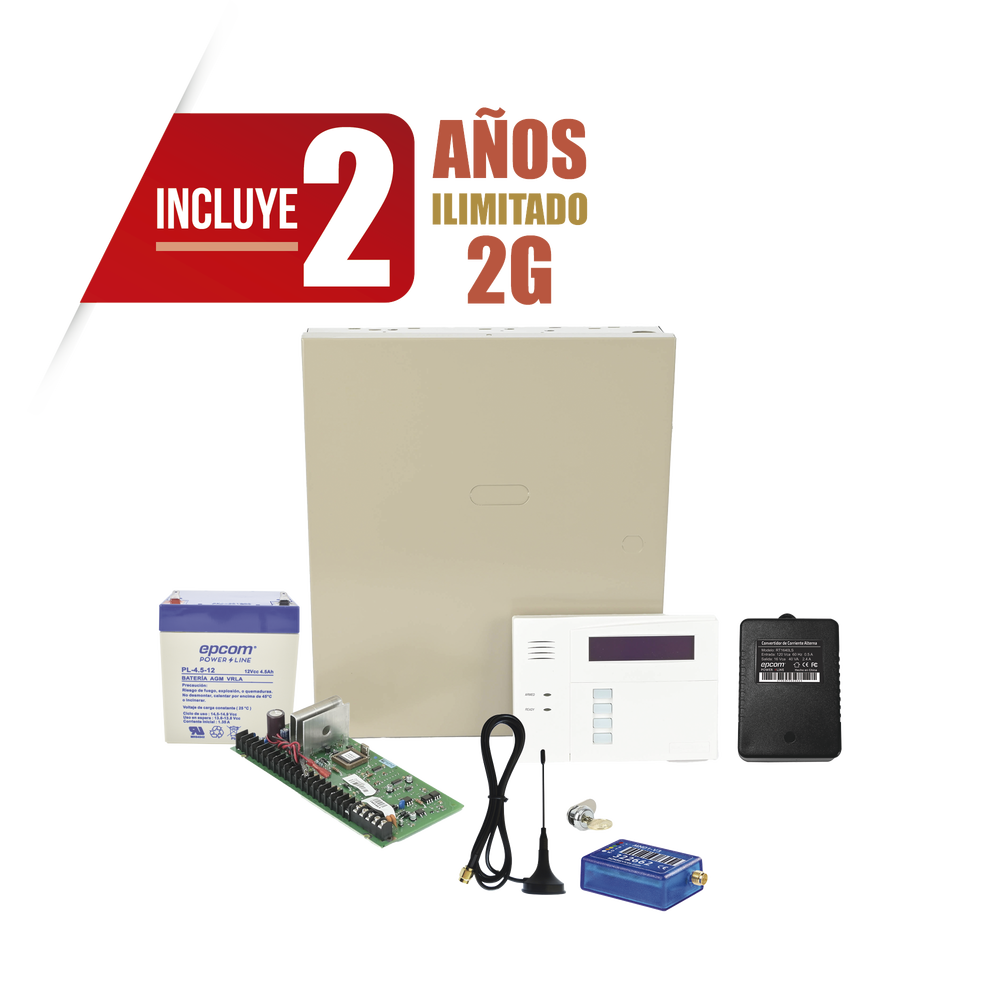 Panel de Alarma Híbrido / 48 Zonas Alámbricas e Inalámbricas / Comunicador Celular 2G / 3 Particiones / 48 Códigos de Usuario / | SIERRA STORE