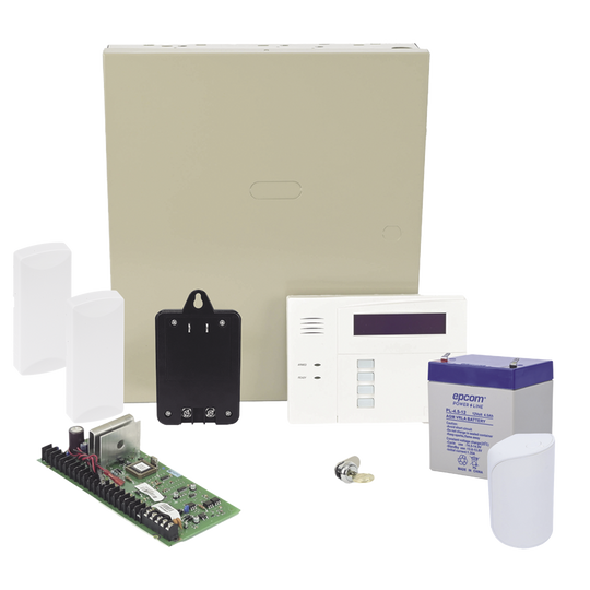 Kit de Panel de Alarma Híbrido / 48 Zonas / Teclado Alfanumérico con Receptor Inalámbrico / 3 Particiones / 254 Eventos | SIERRA STORE