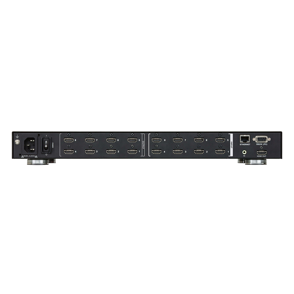 Matriz HDMI / 8x8 / Escalador Integrado / Videowall / Seamless Switch / 4K@60Hz / Audio Desembedding / 16.4 ft Máx | SIERRA STORE