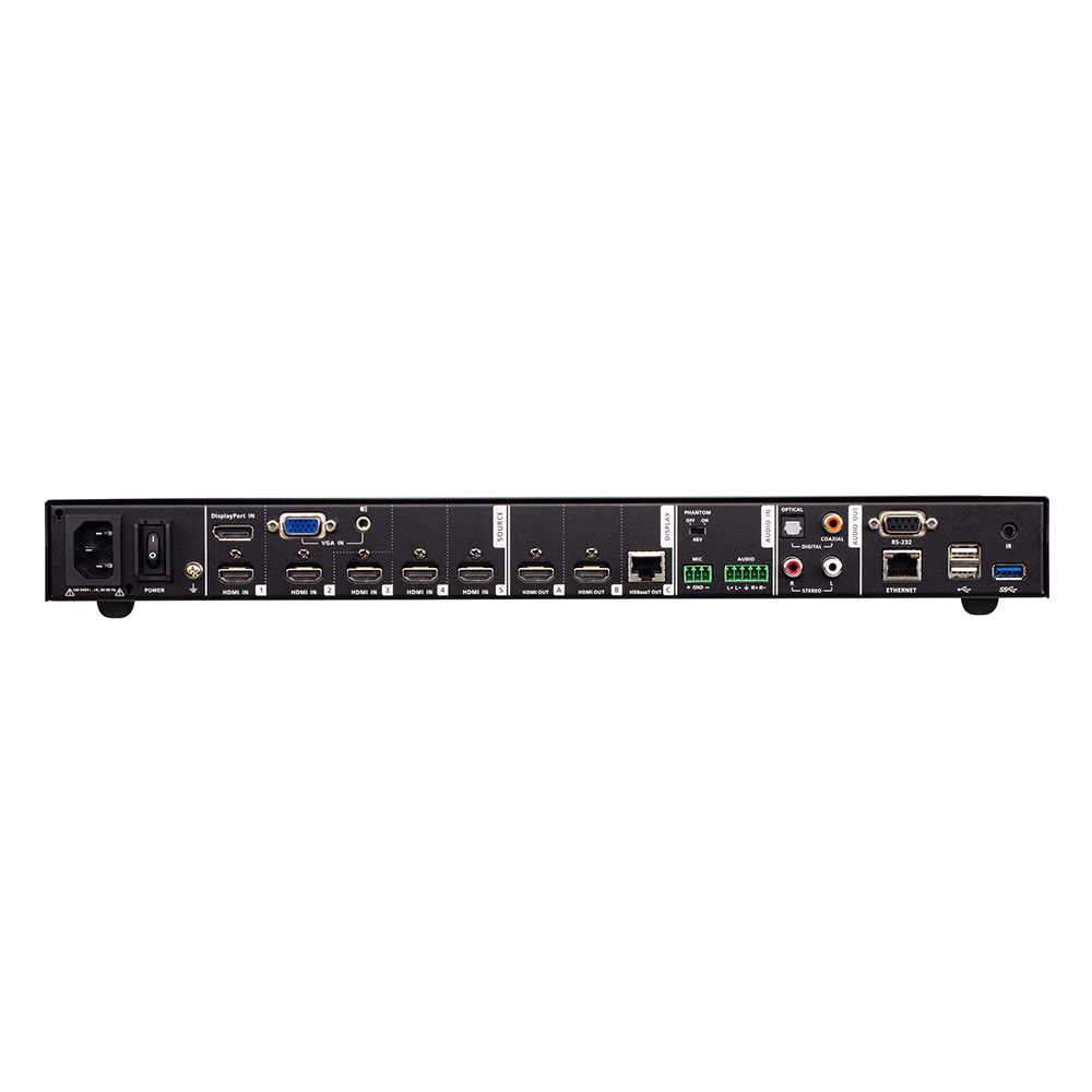 Switch Matricial / 7x3 / 4K@60Hz / HDBaseT 60m / 196.85 pies / Escalador de Video / Mezclador de Audio / Streaming | SIERRA STORE