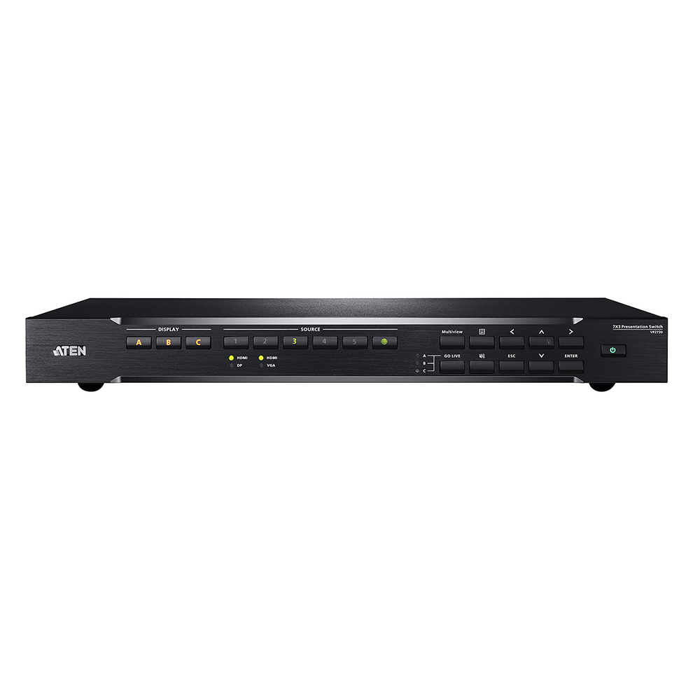 Switch Matricial / 7x3 / 4K@60Hz / HDBaseT 60m / 196.85 pies / Escalador de Video / Mezclador de Audio / Streaming | SIERRA STORE