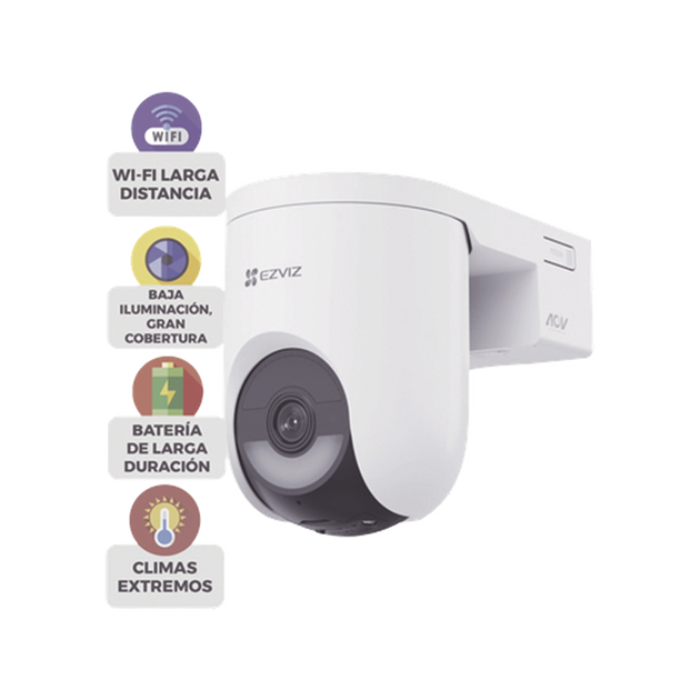 EZVIZ - CSHB8C/SP/4G/W - Kit Cámara PT 4G y Wi-Fi / 2K+ (4Megapixel)  / IA Detección Humano-Vehiculo / Color Nocturno / Batería 5200 mAh / IP65 / Incluye
