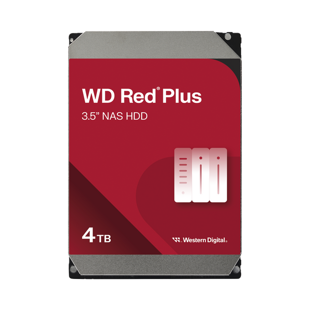 Western Digital (WD) - WD40EFZZ - Disco Duro NAS WD Red Plus / Tecnología CMR / Capacidad 4TB / SATA 6 Gb/s / 7200 RPM / NASware 3.0 / 180TB año Workload / 1M Horas