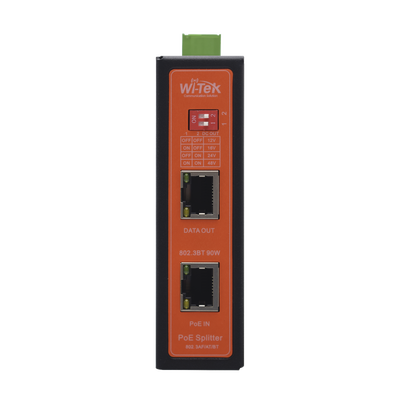 Splitter PoE IN hasta 90 W / Salida DC 12v/16V/24v o 48V / Carcasa metálica / Industrial soporte para riel DIN / Aplicacio...