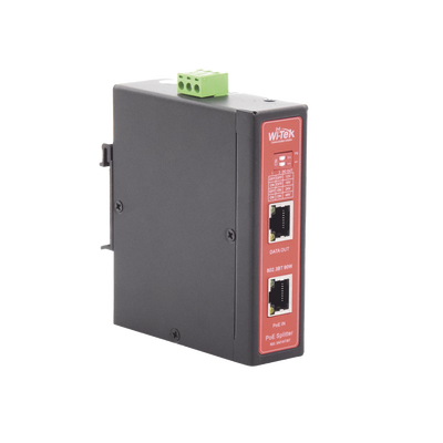 Splitter PoE IN hasta 90 W / Salida DC 12v/16V/24v o 48V / Carcasa metálica / Industrial soporte para riel DIN / Aplicacio...