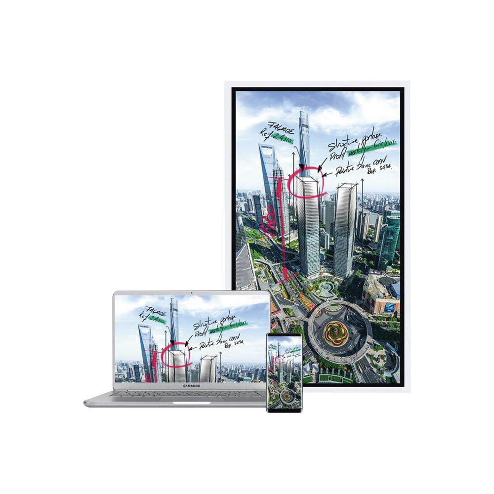 Display FLIP WiFi Interactivo de 55" con Lápiz Táctil.  Puertos USB/LAN/RS232/HDMI/Salida Touch | SIERRA STORE