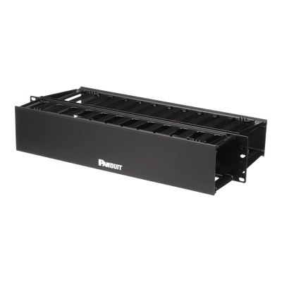 Organizador de Cables Horizontal PatchLink, Doble (Frontal y Posterior), Para Rack de 19in, 2UR - PANDUIT