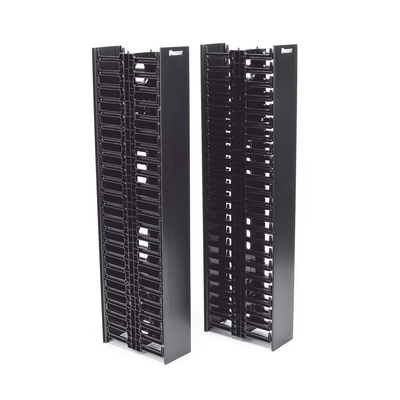 Organizador Vertical NetRunner, Sencillo (Solo Frontal), Para Rack Abierto de 45 Unidades, 4.9in de Ancho, Color Negro PAN...