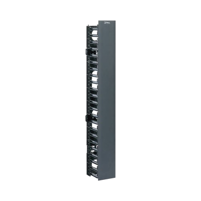 Organizador Vertical NetRunner, Sencillo (Solo Frontal), Para Rack Abierto de 45 Unidades, 4.9in de Ancho, Color Negro - P...