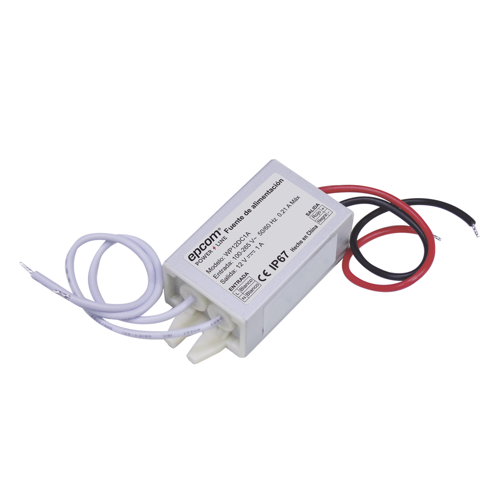 Fuente de alimentación / 12 VCC / 1 A / IP67 / 46x20x30 mm / -30°C a 50°C / 100-240 VCA | SIERRA STORE