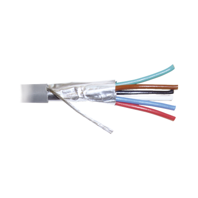 Bobina de 305 Metros (1000 Pies) de Cable 8 Conductores, 22 AWG, Tipo CMR, de Color Gris para Aplicaciones en Alarmas de I...