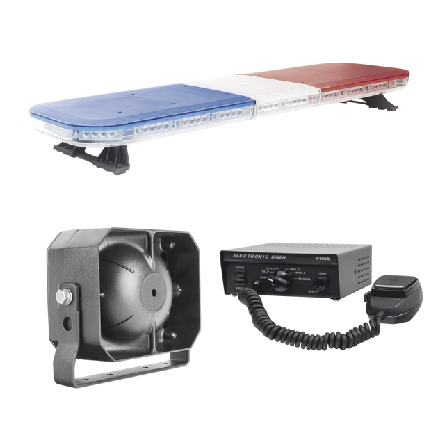 Kit de Señalización para Seguridad Pública / Barra LED 88 Luces Hyperlux / Sirena 100W 6 Tonos / Bocina 100W 8 Ohms / IP65 / 13 | SIERRA STORE