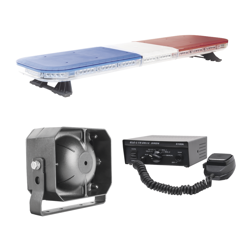 Kit de Señalización para Seguridad Pública / Barra LED 88 Luces Hyperlux / Sirena 100W 6 Tonos / Bocina 100W 8 Ohms / IP65 / 13 | SIERRA STORE
