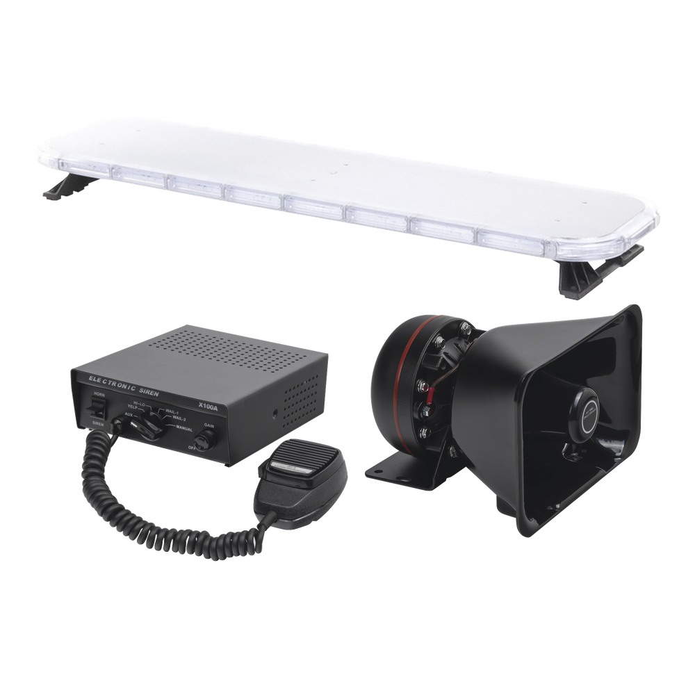 Kit de Señalización para Unidades de Seguridad / Barra LED 132 Unidades G3 HyperLux / Sirena 100W 7 Tonos / Bocina Uso Rudo 8 Ohms / | SIERRA STORE