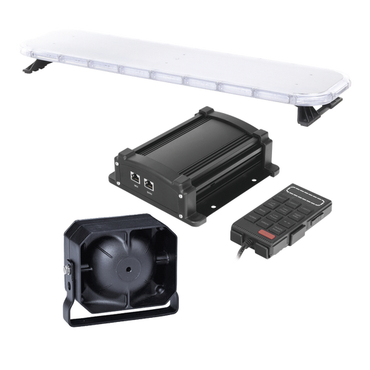 Kit de Señalización para Unidades de Seguridad / Barra LED 132 LEDs / Sirena 100W / Bocina 100W / IP65 / 46" (3.8 ft) | SIERRA STORE