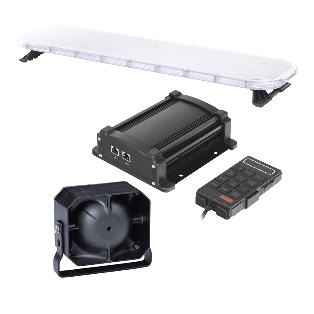 Kit de Señalización para Unidades de Seguridad / Barra LED 132 LEDs / Sirena 100W / Bocina 100W / IP65 / 46" (3.8 ft) | SIERRA STORE