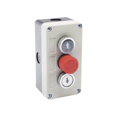 Botonera Triple con Boton de Stop Tipo Enclavado / Para Barreras Vehiculares, Operadores Corredizos y Abatibles. | SIERRA STO