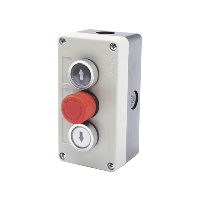 Botonera Triple con Boton de Stop Tipo Enclavado / Para Barreras Vehiculares, Operadores Corredizos y Abatibles. ACCESSPRO...