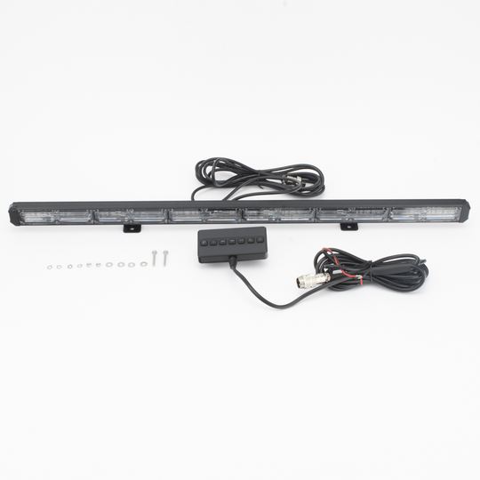 Barra de Advertencia LED / 6 Módulos / 30 Pulgadas (762 mm) / 24 LED Gen III / 18 Patrones de Destello / 10-30 VCC / Ámbar/Claro | SIERRA STORE