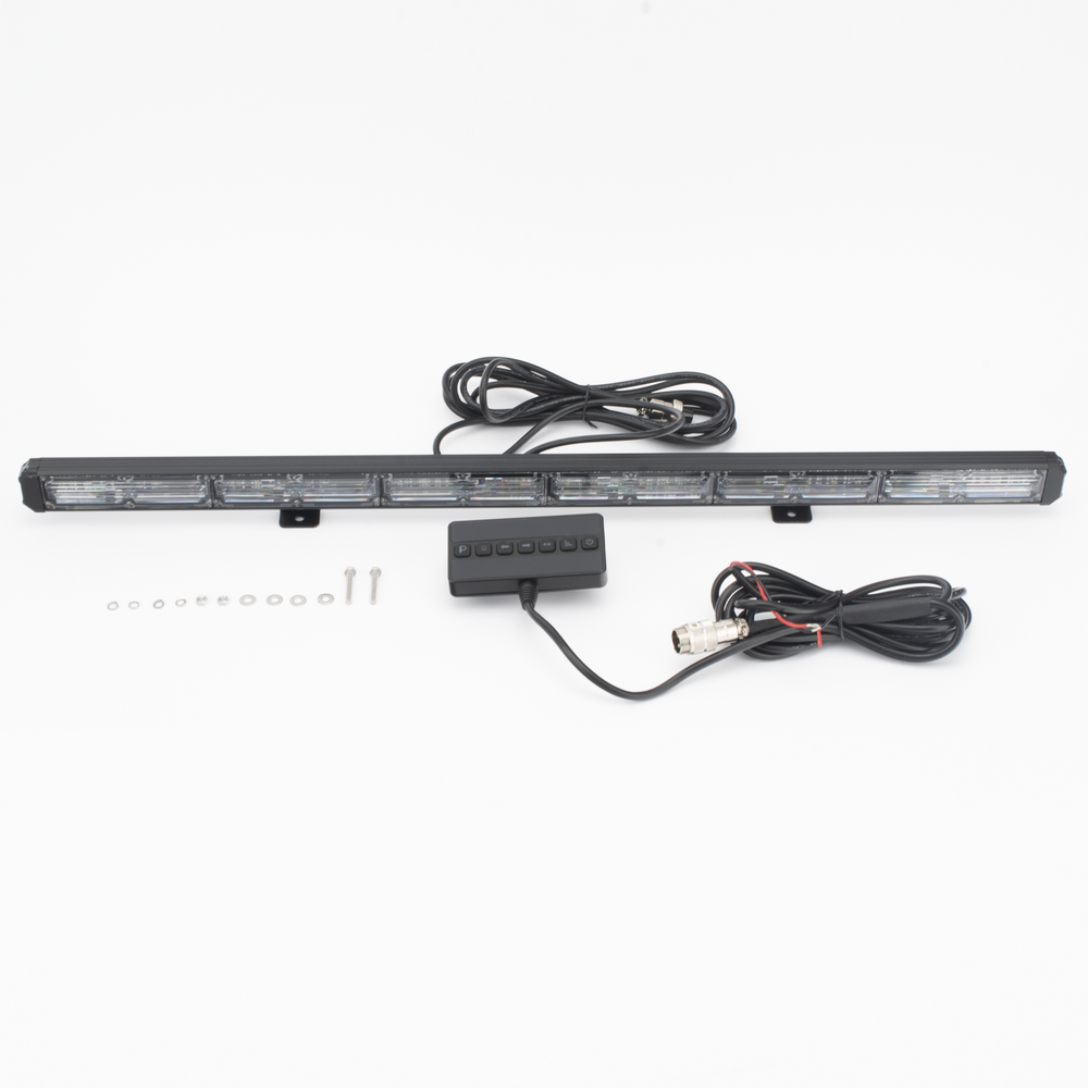 Barra de Advertencia LED / 6 Módulos / 30 Pulgadas (762 mm) / 24 LED Gen III / 18 Patrones de Destello / 10-30 VCC / Ámbar/Claro | SIERRA STORE