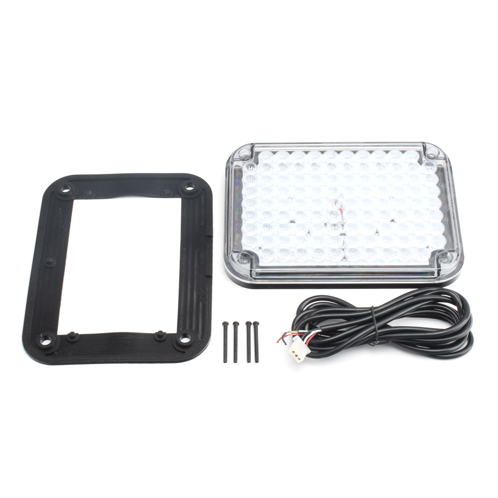 Luz de Advertencia LED / 9x7" / Bicolor Rojo/Claro / 104 LED / 12 VCC / 10 Patrones de Destello | SIERRA STORE