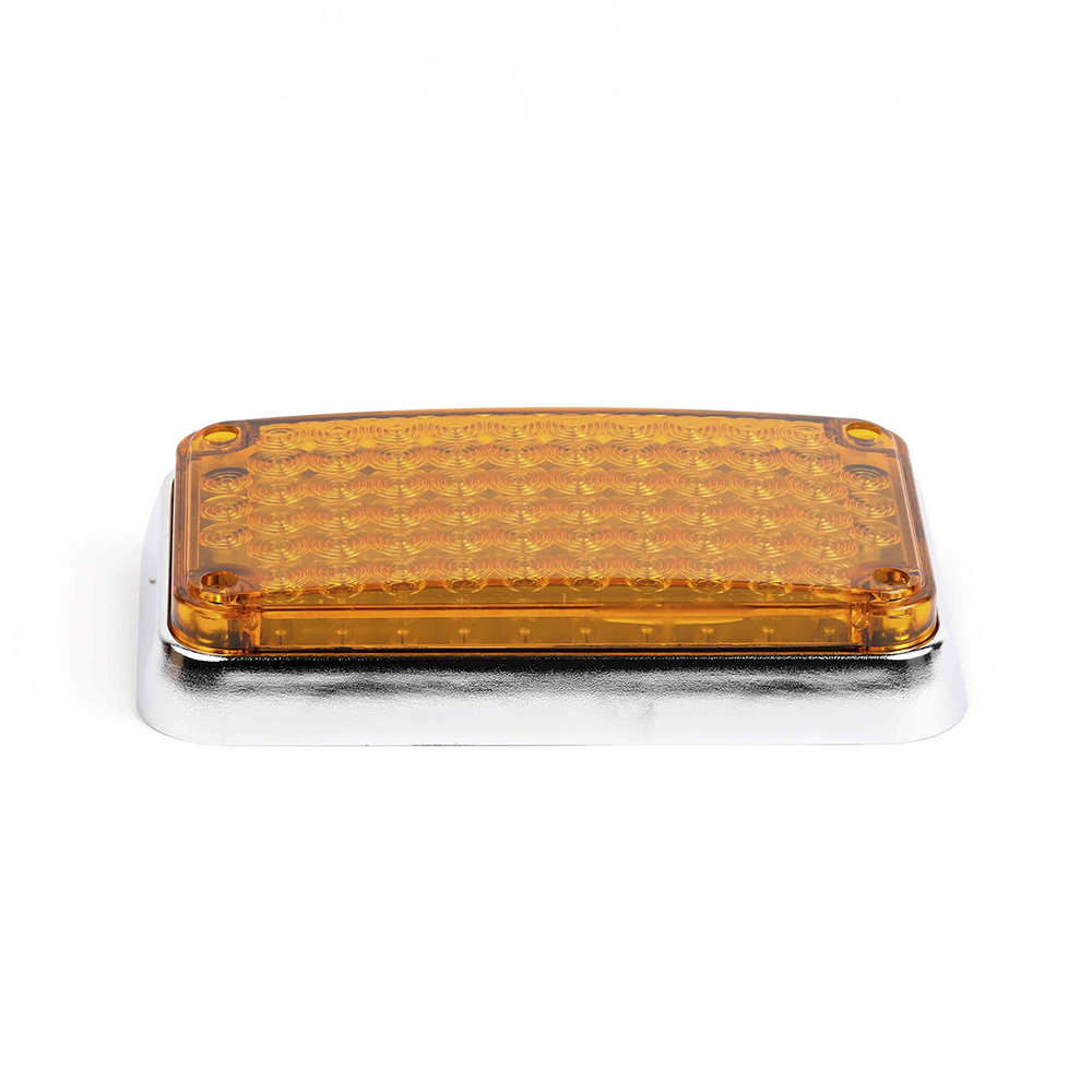 Luz de Advertencia LED / 6x4 Pulgadas / 66 LED de Alta Intensidad / 10 Patrones de Destello / 12 VCC / Montaje Permanente / Ámbar | SIERRA STORE