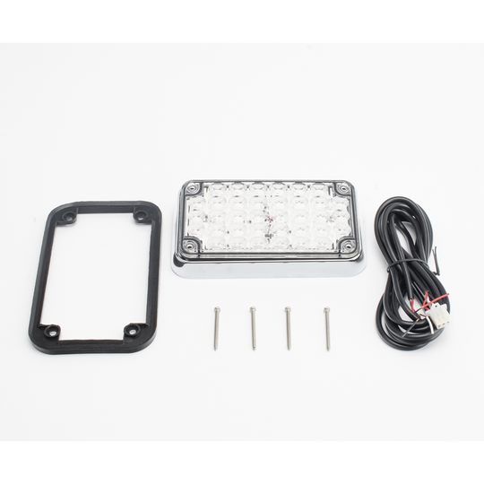 Luz de Advertencia LED / 6 x 4 pulgadas / Bicolor Rojo/Claro / 66 LED / 12 VCC / 10 Patrones de Destello | SIERRA STORE