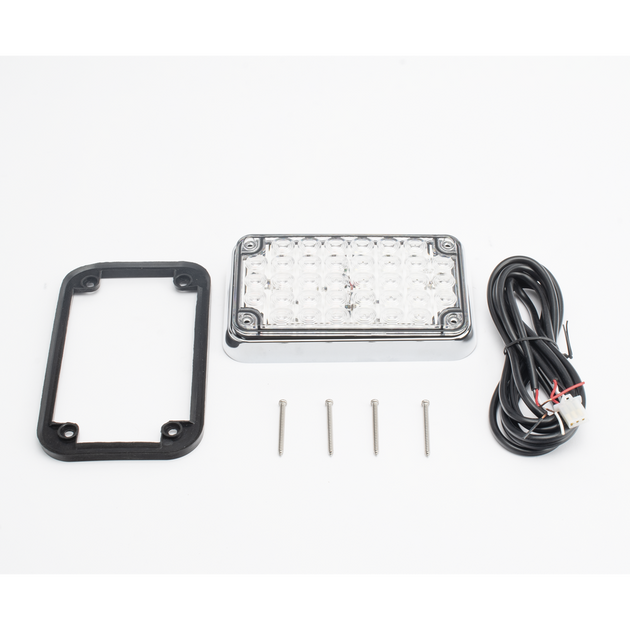 Luz de Advertencia LED / 6 x 4 pulgadas / Bicolor Rojo/Claro / 66 LED / 12 VCC / 10 Patrones de Destello | SIERRA STORE