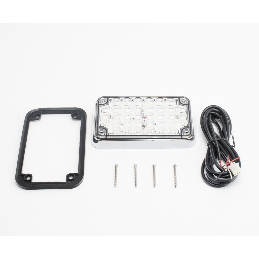 Luz de Advertencia LED / 6 x 4 pulgadas / Bicolor Rojo/Claro / 66 LED / 12 VCC / 10 Patrones de Destello | SIERRA STORE
