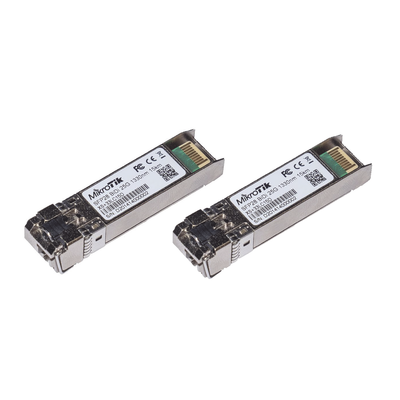 Kit de dos módulos GBIC 1.25G SFP, 10G SFP+ y 25G SFP28. 15 km, 1270nm + 1330nm. - MIKROTIK