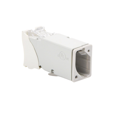 Jack Z-Max UTP Categoría 6, Montaje Híbrido en Placa de Pared (Plano y Angulado), Color Blanco SIEMON - Vista 3