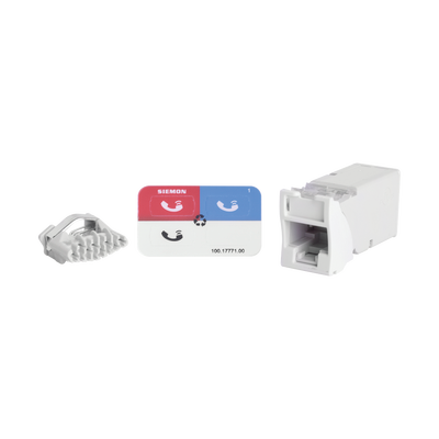 Jack Z-MAX Cat6A, UTP, Montaje Híbrido en Placa de Pared (Plano y Angulado), Color Blanco - SIEMON