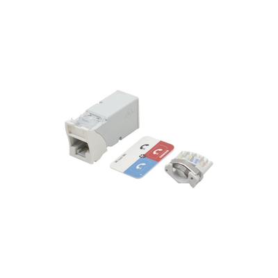 Jack Z-Max Cat6A, UTP, Montaje Híbrido en Placa de Pared (Plano y Angulado), Color Blanco, Versión Bulk (Sin Empaque Indiv...