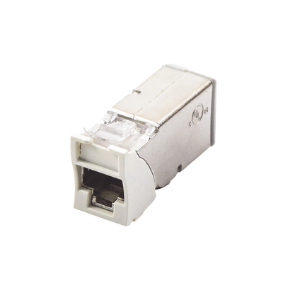Jack Z-Max Cat6A, Blindado, Montaje Híbrido en Placa de Pared (Plano y Angulado), Color Blanco, Versión Bulk (Sin Empaque ...