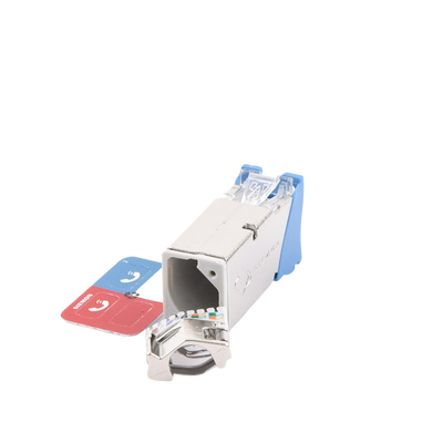 Jack Z-MAX Cat6A, Blindado, Montaje Híbrido en Placa de Pared (Plano y Angulado), Color Azul SIEMON - Vista 4