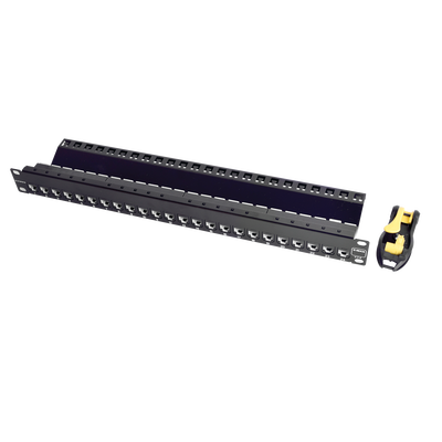 Patch Panel UTP Z-MAX de 24 Puertos, Precargado con Jacks Categoría 6, Plano, 1UR SIEMON - Vista 3