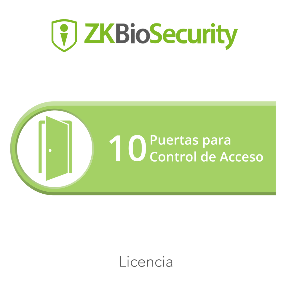 Licencia de software / Control de acceso / 10 puertas / Controladores InbioPro, Inbio, APX y biométricos | SIERRA STORE