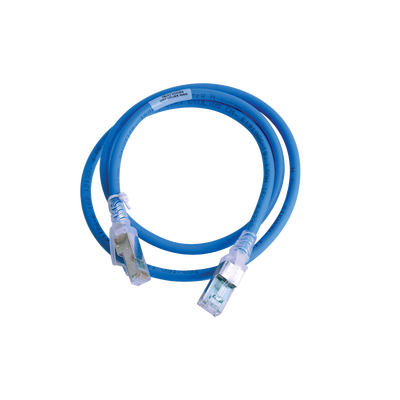 Patch Cord Z-MAX Cat6A S/FTP, CM/LS0H, 0.91 Metros (3 Pies), Color Azul, Versión Bulk (Sin Empaque Individual) - SIEMON