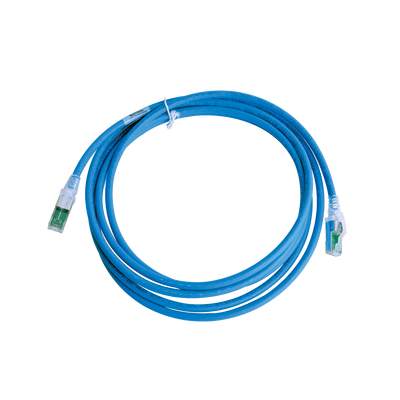 Patch Cord Z-MAX Cat6A S/FTP, CM/LS0H, 3.05 Metros (10 Pies), Color Azul, Versión Bulk (Sin Empaque Individual) - SIEMON