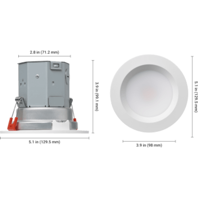 Lumaris Tunable White Recessed Downlight / 6 PULGADAS Canless / 1800 K - 4000 K CCT / 8.5 W / 800 Lumens / Flicker-Free Dimming 100% | SIERRA STORE