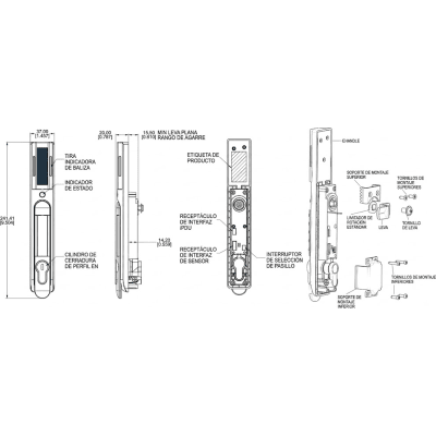 Manija de Control de Acceso EHandle RFID y Teclado / nVent Schroff / Para Gabinetes de Servidores y Red / Autenticación Simple o Dual | SIERRA STORE