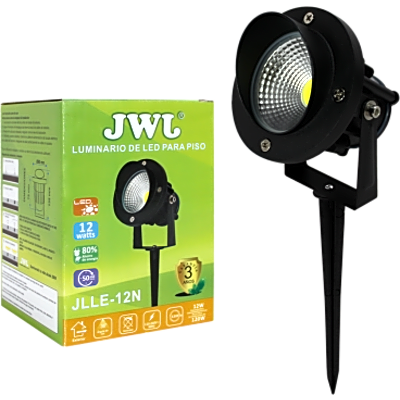 Luminario LED Tipo Estaca / COB / 12W / 110-240V~ 60Hz / IP65 / 2700 K Luz Cálida / Ángulo de Luz 36° / Cabeza Ajustable 45° a 85° / | SIERRA STORE