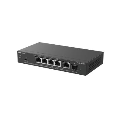 Switch Administrable Capa2 PoE+ con 5 puertos Multi-Gigabit 2.5Gb, hasta 70w PoE RUIJIE - Vista 2