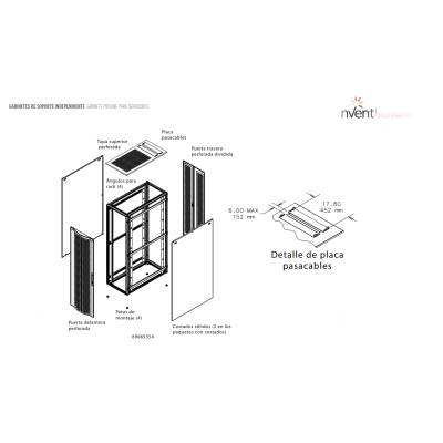 Gabinete para Servidores / 42 UR / Acero 16ga / Puertas Perforadas Frontal y Trasera / Profundidad Extendida 1200 mm / Ancho 600 mm | SIERRA STORE