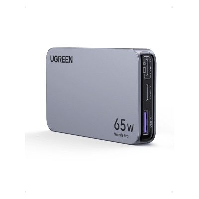 Cargador Rápido GaN 65W UGREEN / 2 Puertos USB-C + 1 Puerto USB-A / Tecnología GaN / Carga Rápida PPS PD 3.0 QC 4.0 / Comp...