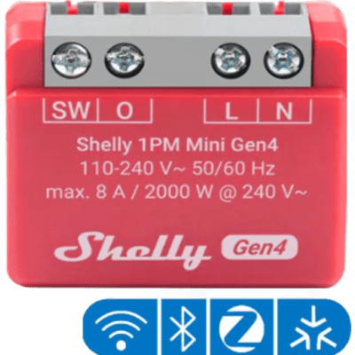Interruptor Inteligente Mini / 1 Canal 8A / Medición de Consumo / Wi-Fi 2.4 GHz / Zigbee / Bluetooth / Matter / AC 110-240V | SIERRA STORE