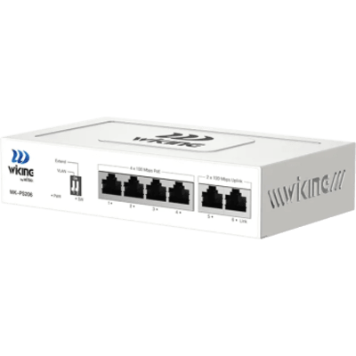 Switch PoE No Administrable / 4 Puertos 10/100 Mbps PoE af/at / 2 Puertos Uplink 10/100 Mbps / Alcance PoE 250 m (820.2 ft) / | SIERRA STORE