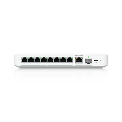 USW Flex 2.5G Switch de 8 Puertos 2.5GbE, con un Puerto de Enlace Ascendente Combinado RJ45/SFP+ de 10 GbE, Incluye Adapta...