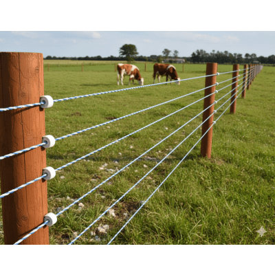 Alambre Polywire para Cercas Eléctricas / Diámetro 2.5 mm / Longitud 500 m por Rollo / Conductor Acero Inoxidable 6x0.15 mm / | SIERRA STORE